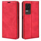 For Xiaomi Redmi K50 Pro  Retro-skin Magnetic Suction Leather Phone Case(Red) - 1