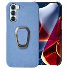 For Motorola Moto Edge S30 Ring Holder Honeycomb PU Phone Case(Baby Blue) - 1