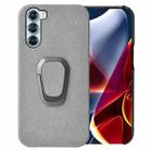 For Motorola Moto Edge S30 Ring Holder Honeycomb PU Phone Case(Grey) - 1