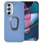 Ring Holder Honeycomb PU Phone Case For Motorola Edge X30(Baby Blue) - 1