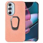 Ring Holder Honeycomb PU Phone Case For Motorola Edge X30(Pink) - 1