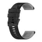 For Garmin Fenix 7 22mm Silicone Mixing Color Watch Band(Black+grey) - 1