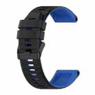 For Garmin Fenix 7 22mm Silicone Mixing Color Watch Band(Black+blue) - 1