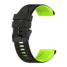 For Garmin Fenix 7 22mm Silicone Mixing Color Watch Band(Black+green) - 1