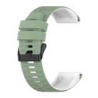For Garmin Fenix 7 22mm Silicone Mixing Color Watch Band(Light green+white) - 1