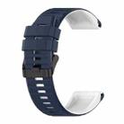 For Garmin Fenix 7 22mm Silicone Mixing Color Watch Band(Blue+white) - 1