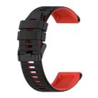 For Garmin Fenix 6  22mm Silicone Mixing Color Watch Band(Black+red) - 1