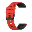 For Garmin Fenix 5 22mm Silicone Mixing Color Watch Band(Red+black) - 1