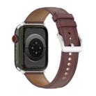 20mm Top Layer Cowhide Sewing Watch Band For Apple Watch Series 8&7 41mm / SE 2&6&SE&5&4 40mm / 3&2&1 38mm(Dark Brown) - 1
