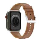 22mm Top Layer Cowhide Sewing Strap For Apple Watch Ultra 49mm / Series 8&7 45mm / SE 2&6&SE&5&4 44mm / 3&2&1 42mm(Light Brown) - 1