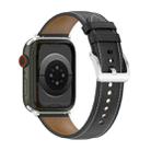 22mm Top Layer Cowhide Sewing Strap For Apple Watch Series 8&7 41mm / SE 2&6&SE&5&4 40mm / 3&2&1 38mm(Black) - 1