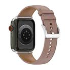 22mm Top Layer Cowhide Sewing Strap For Apple Watch Series 8&7 41mm / SE 2&6&SE&5&4 40mm / 3&2&1 38mm(Pink) - 1