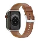 20mm Top Layer Cowhide Sewing Watch Band For Apple Watch Ultra 49mm / Series 8&7 45mm / SE 2&6&SE&5&4 44mm / 3&2&1 42mm(Light Brown) - 1