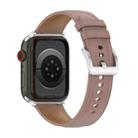 20mm Top Layer Cowhide Sewing Watch Band For Apple Watch Ultra 49mm&Watch Ultra 2 49mm / Series 9&8&7 45mm / SE 3&SE 2&6&SE&5&4 44mm / 3&2&1 42mm(Pink) - 1