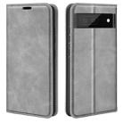 For Google Pixel 7 Retro-skin Magnetic Suction Leather Phone Case(Grey) - 1