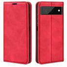 For Google Pixel 7 Retro-skin Magnetic Suction Leather Phone Case(Red) - 1