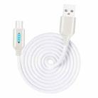 Micro USB Interface Zinc Alloy Marquee Luminous Intelligent Automatic Power off Charging Data Cable(white) - 1
