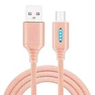 Micro USB Interface Zinc Alloy Marquee Luminous Intelligent Automatic Power off Charging Data Cable(rose gold) - 2