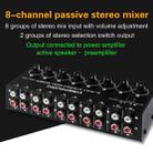 B066 Mini Stereo 8 Channel RCA Non Source Sound Passive Mixer, No Power Supply - 2