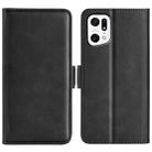 For OPPO Find X5 Dual-side Magnetic Buckle Leather Phone Case(Black) - 1