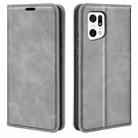 For OPPO Find X5 Retro-skin Magnetic Suction Leather Phone Case(Grey) - 1