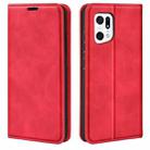 For OPPO Find X5 Retro-skin Magnetic Suction Leather Phone Case(Red) - 1