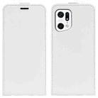 For OPPO Find X5 R64 Texture Vertical Flip Leather Phone Case(White) - 1