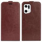 For OPPO Find X5 R64 Texture Vertical Flip Leather Phone Case(Brown) - 1