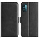 For Nokia G11/G21 Dual-side Magnetic Buckle Leather Phone Case(Black) - 1