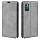 For Nokia G11/G21 Retro-skin Magnetic Suction Leather Phone Case(Grey) - 1