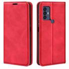 For TCL 30 SE/305/306 Retro-skin Magnetic Suction Leather Phone Case(Red) - 1