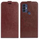 For TCL 30 SE/305/306 R64 Texture Single Vertical Flip Leather Phone Case(Brown) - 1