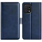 For OPPO Find X5 Pro Dual-side Magnetic Buckle Leather Phone Case(Dark Blue) - 1