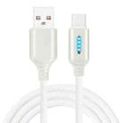USB-C / Type-C Interface Zinc Alloy Marquee Luminous Intelligent Automatic Power off Charging Data Cable(white) - 1