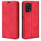 For OPPO Find X5 Pro Retro-skin Magnetic Suction Leather Phone Case(Red) - 1