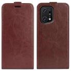 For OPPO Find X5 Pro R64 Texture Vertical Flip Leather Phone Case(Brown) - 1