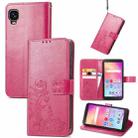 For TCL A509DL / A3 Four-leaf Clasp Embossed Leather Phone Case(Magenta) - 1