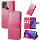 For TCL 30 SE Four-leaf Clasp Embossed Leather Phone Case(Magenta) - 1
