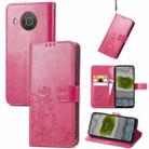 For Nokia X10 Four-leaf Clasp Embossed Leather Phone Case(Magenta) - 1