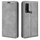 For TCL 30 V 5G Retro-skin  Magnetic Suction Leather Phone Case(Grey) - 1