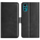 For Motorola Moto G22 4G Dual-side Magnetic Buckle Horizontal Flip Leather Phone Case(Black) - 1