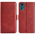 For Motorola Moto G22 4G Dual-side Magnetic Buckle Horizontal Flip Leather Phone Case(Red) - 1