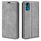 For Motorola Moto G22 4G Retro-skin Magnetic Suction Leather Phone Case(Grey) - 1