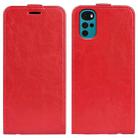 For Motorola Moto G22 4G R64 Texture Single Vertical Flip Leather Phone Case(Red) - 1