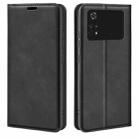 For Xiaomi Poco M4 Pro 4G Retro-skin Magnetic Suction Leather Phone Case(Black) - 1