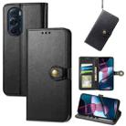 For Motorola Edge X30 Solid Color Leather Buckle Phone Case(Black) - 1