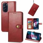 For Motorola Edge X30 Solid Color Leather Buckle Phone Case(Red) - 1