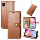 For TCL A509DL / A3 Solid Color Leather Buckle Phone Case(Brown) - 1