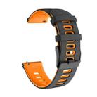 For Huawei Watch GT2 42mm 20mm Mixed-Color Silicone Watch Band(Black+Orange) - 1