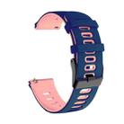 For Huawei Watch 2 20mm Mixed-Color Silicone Watch Band(Dark Blue+Pink) - 1